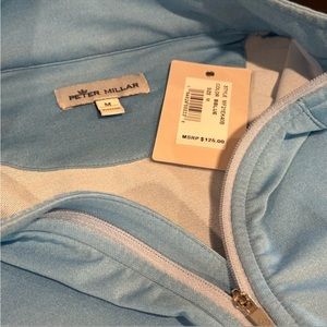 Peter Millar Light Blue half zip pullover